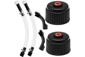 QZQUFJ 2 Set of Racing Fuel Filler Hose Kits, PVC, Black, Transparent, 37 x 15 x 8 cm, 460g, 2 Count, HARDWARE TUBING, Automotive Fuel Hoses, Includes 2 Hoses, 2 Jug Caps, 2 Hose Benders