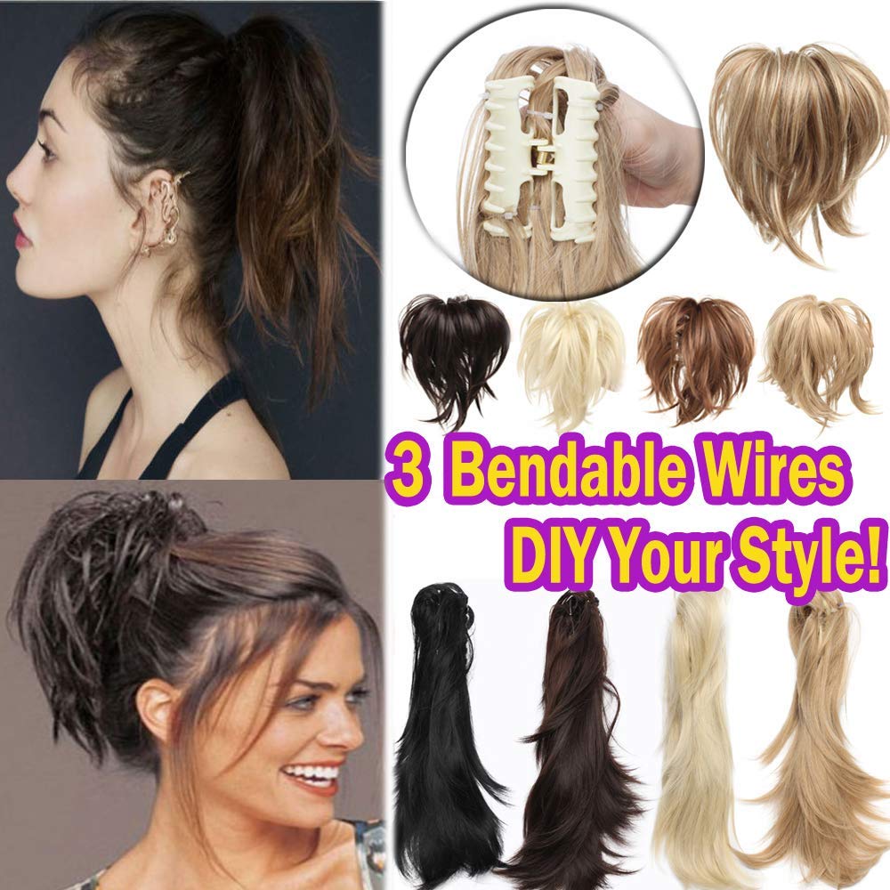 Buy Elailite Without Braid Medium Brown Jaw Claw Messy Hair