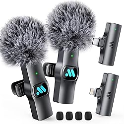 Leettus 2pcs Dual Receivers Mini Microphone for