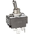 NSI 78130TQ Toggle Switch, Maintained Contact and Multiple Pole, On Off Circuit Function, DPST, Brass/Nickel Actuator, 20/10 amps at 125/250 VAC, 0.250 Quikconnect Connection