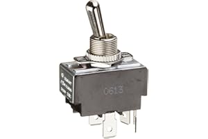 Toggle Switch, Maintained Contact and Multiple Pole, On Off Circut Function, DPST, Brass/Nickel Actuator, 20/10 amps at 125/2