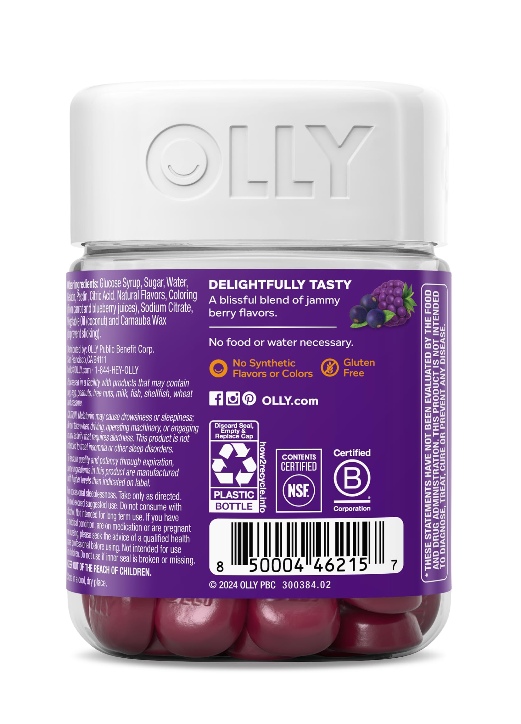 OLLY Sleep Immunity Melatonin Gummy, Vitamin C, Zinc, Echinacea, 3mg Melatonin, Immune and Sleep Support, Berry - 36