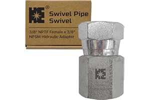 HE COSMOSTAR Cosmostar 3/8" NPTF Female x 3/8" NPSM Swivel Pipe Swivel, Hydraulic Adapter(NPEFA0606)