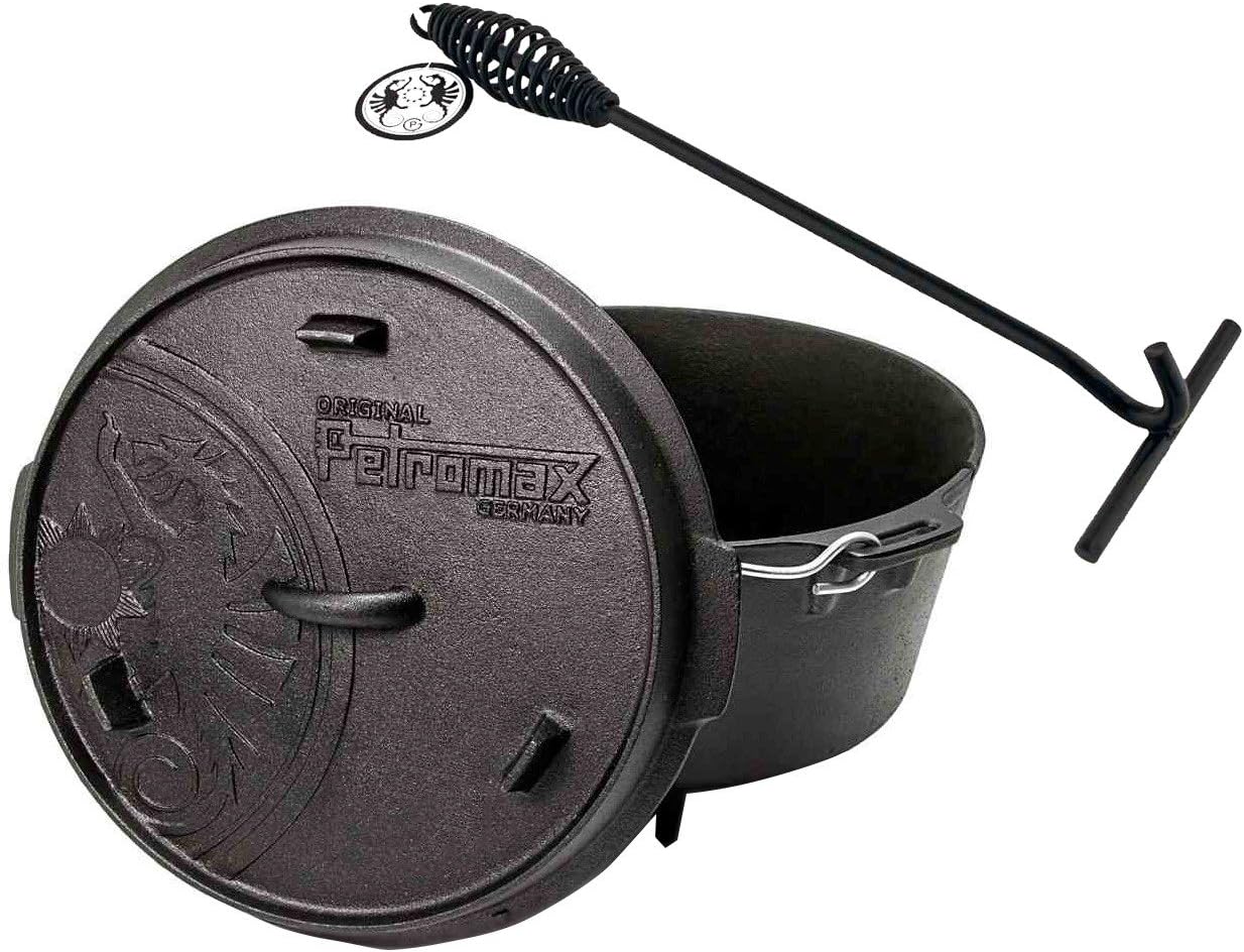 Petromax Dutch Oven with Dutch Oven Lid Lifter FT6 Multi-Cooker Hot Pot Feet