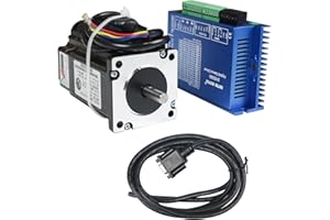 RATTMMOTOR Nema24 3N.m Closed Loop Stepper Motor 88mm 5A,2HSS60 Hybrid Motor Driver 24-50V DC,60x60x88mm 3NM Closed-Loop Servo Motor CNC Controller Kit for CNC Router Engrvaving Milling Machine