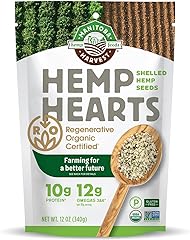 Manitoba Harvest Regenerative Organic Hemp Hearts, Shelled Hemp Seeds - 12oz - 10g Plant Protein & 12g Omega 3 & 6 per 30g Se