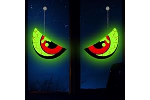 Halloween Window Decorations - Spooky Glowing Eyes, Glow in The Dark Halloween Decorations Indoor, Scary Solar Light up Eyes 