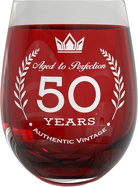 50th Birthday Gift Wine Glass Party Decorations For Anniversary
