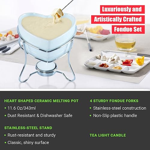 Yumchikel-Elegant Chocolate Fondue Heart Shaped Pot Butter warmer