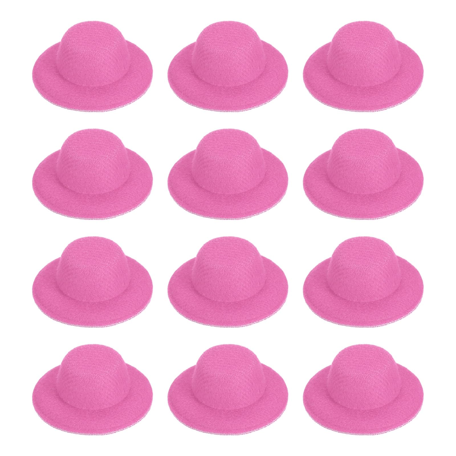PATIKIL 4 Inch Mini Formal Hats, 12 Pcs Miniature Doll Hats Mini Top Hat for Crafts Hair Accessories Decorate Doll Snowman, Rose Red