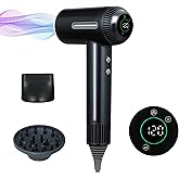 Hair Dryer,7 Temps&31 Modes.Intelligent Temperature Control,LCD Display,Self-Cleaning Mode,Facial Care Mode.1600W Ionic Blow Dryer.Low Noise Thermo-Control Hair Dryer with Diffuser and Nozzle