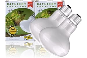 ReptiKing Reptile Heat Bulb Lamp, 2-Pack 75W Daylight Basking Spot, Bearded Dragon/Turtle/Lzard/Gecko Light Bulb, UVA Heat Lamp, Basking Light for Reptiles