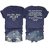 Christian Bible Verse T-Shirt Women Vintage Jesus Faith Tee Casual Religious Graphic Tops Shirt