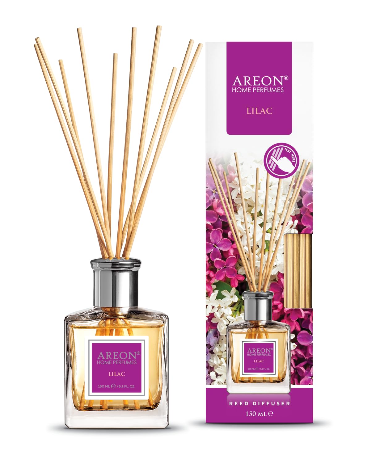 Areon Home Perfume Reed Diffuser 150 ml Lilac + 10 Rattan Reeds