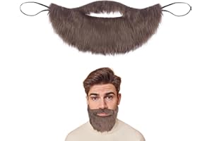 Yan Dream Men Fake Beard Adult False Mustache with Elastic Band Costume Facial Hair for Cosplay Party
