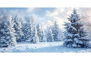 YongFoto Fish Tank Background - Winter Snow Scene Aquarium Backdrop - 30x18 inch