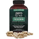 California Basics Fiber Supplements for Men (500 Count) - Daily Dietary Chia Flaxseed Psyllium Husk Vegan Capsules - High Fiber Supplement Pills Zero for Him Extra Strength Pills