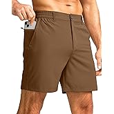 G Gradual Men's Casual Shorts 7" Lightweight Golf Shorts for Men Stretch with 3 Pockets Quick Dry Breathable Work Shorts