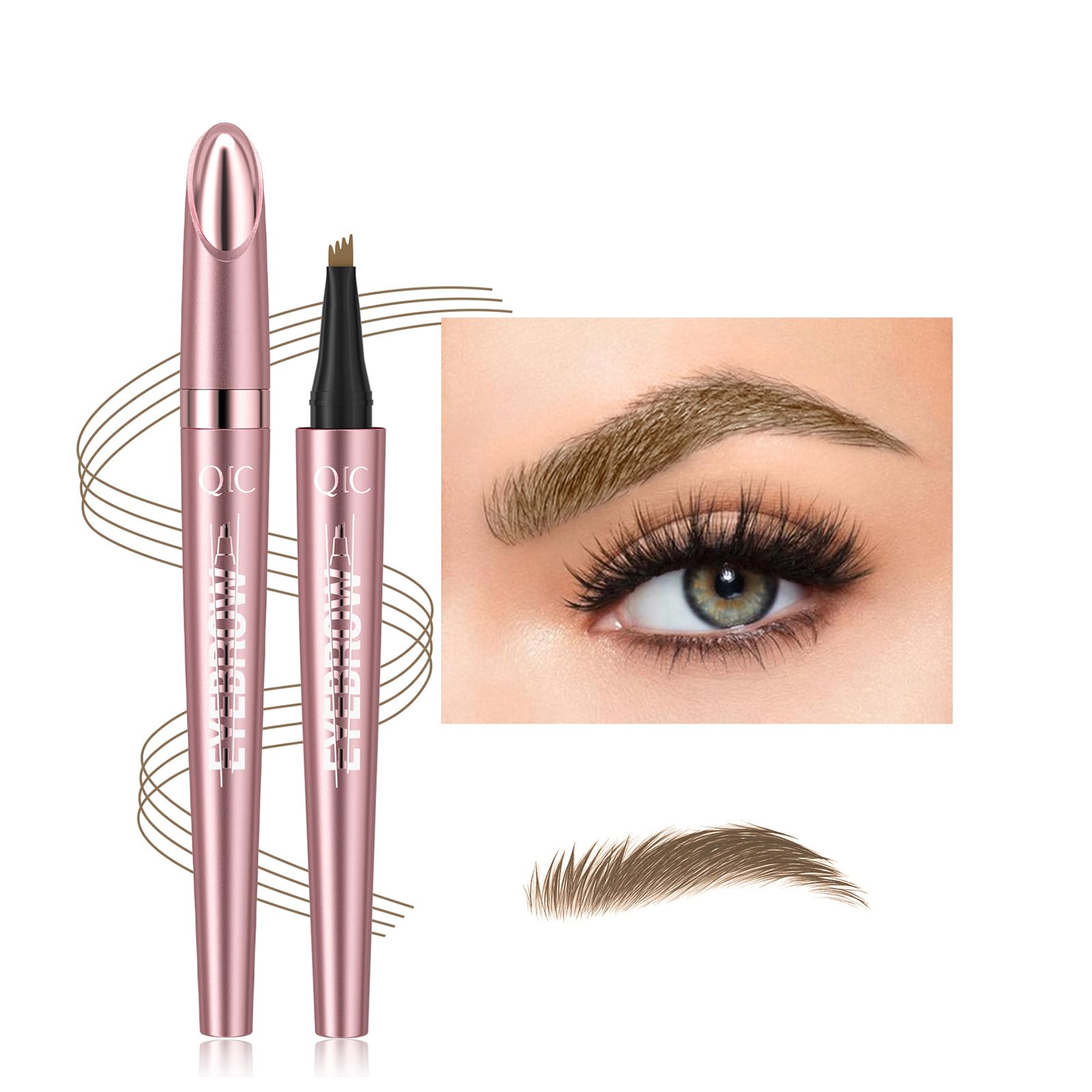 Magic Liquid Eyebrow Pencil - New 4 Tip Microblade Brow Pen, Natural Long-Lasting Hair-Like Defined Contouring Brows (# 01) — image 1