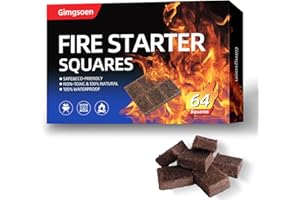 GIMGSOEN Fire Starter Squares, 64 Cubes Easy to Use-Firestarters, Perfect for Indoor Fireplaces, Camping Stove,Smoker,Pizza Ovens, Grill,Campfires, Charcoal Starters & Fire Pits,Camping Accessories