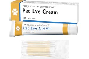 Trihood Pet Eye Care Kit for Dogs, Cats,Small Pets — Gentle Eye Area Moisturizing Cream + Cotton Swabs, 0.71 oz / 20 gr 1 Tube