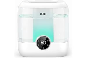 Dreo 6L Top Fill Humidifiers for Bedroom, 60H Runtime 28 dB Quiet Supersized Cool Mist Air Humidifiers for Large Room, Baby Nursery, Plant, Indoor, Night Light, Easy to Clean, Precise Humidity Control