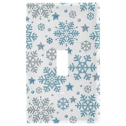 Blue Glitter Snowflake Blank Wall Plates Cover for