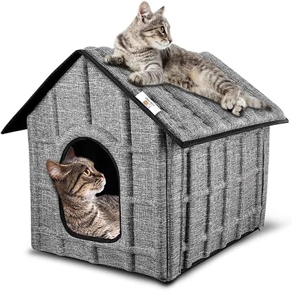 Puppy Kitty Maison Pour Chat Extérieur Hiver Chat Cabane Niche 52 X 425 X 42 Cm Facile à La Machine à Laver Pliable Avec Coussin Amovible Doux Et