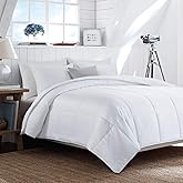 HOMBYS Lightweight Cooling Comforter King Size,100% Viscose Derived from Bamboo Shell Down Alternative Duvet Insert,White Soft All Season Comforter for Hot Sleepers,8 Corner Tabs