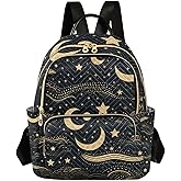 ALAZA Indian Sun and Moon Star Mini Backpack Purse for Women Travel Bag Lightweight Shoulder Bag Fashion Daypack