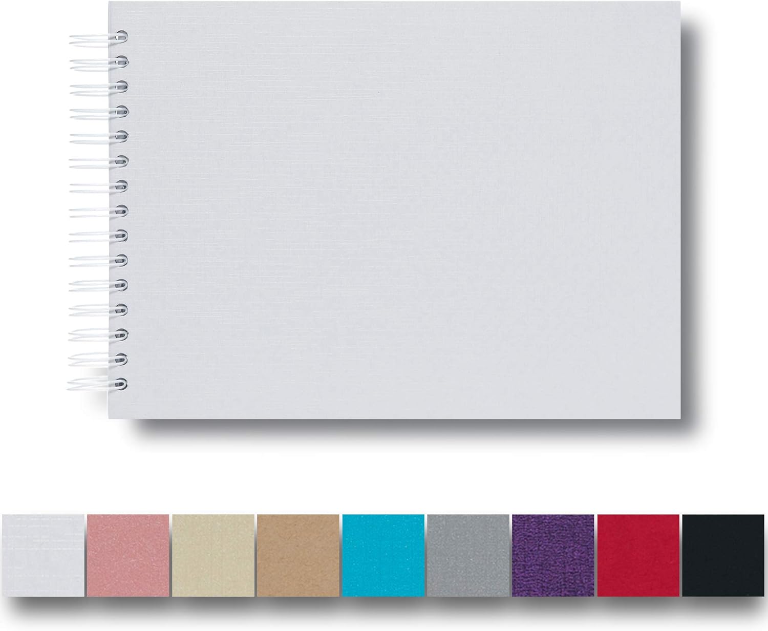 potricher 12.2 x 8.5 Inch Hardcover Kraft Blank Page DIY Scrapbook Photo Album, 80 Pages (40 Sheets) Wedding Anniversary Family Small Scrapbook Photo Album (White)