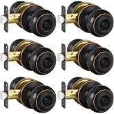 Haidms 6 Pack Oil Rubbed Bronze Door Knobs Interior, Bronze Privacy Interior Door Knobs for Bedroom or Bathroom Classic Round Doorknobs Hardware