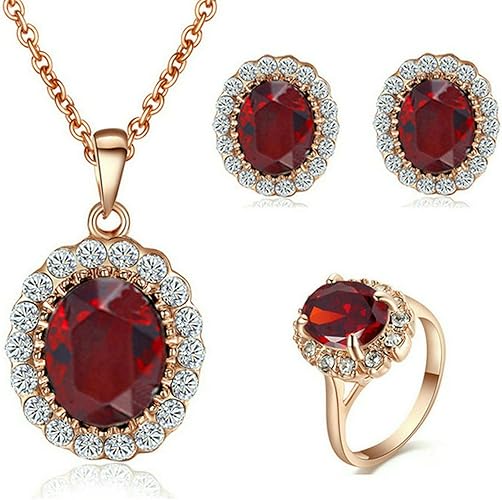 Yoursfs Red Ruby Jewellery Sets for 
