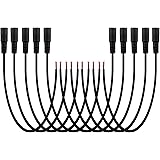 SIM&NAT DC Female 5.5mmx2.1mm Power Jack Adapter Plug Pigtail Cable, 20inch DC Power Pigtail Female Jack Wire for CCTV Security Camera, DVR, HDVD, LED Strip Light, Low Voltage Application, Pack of 10