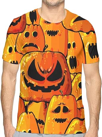 Amazon.com: Men's Tee Halloween Holiday Pumpkin Short Sleeve T-Shirt Summer Top Popular Shirts 