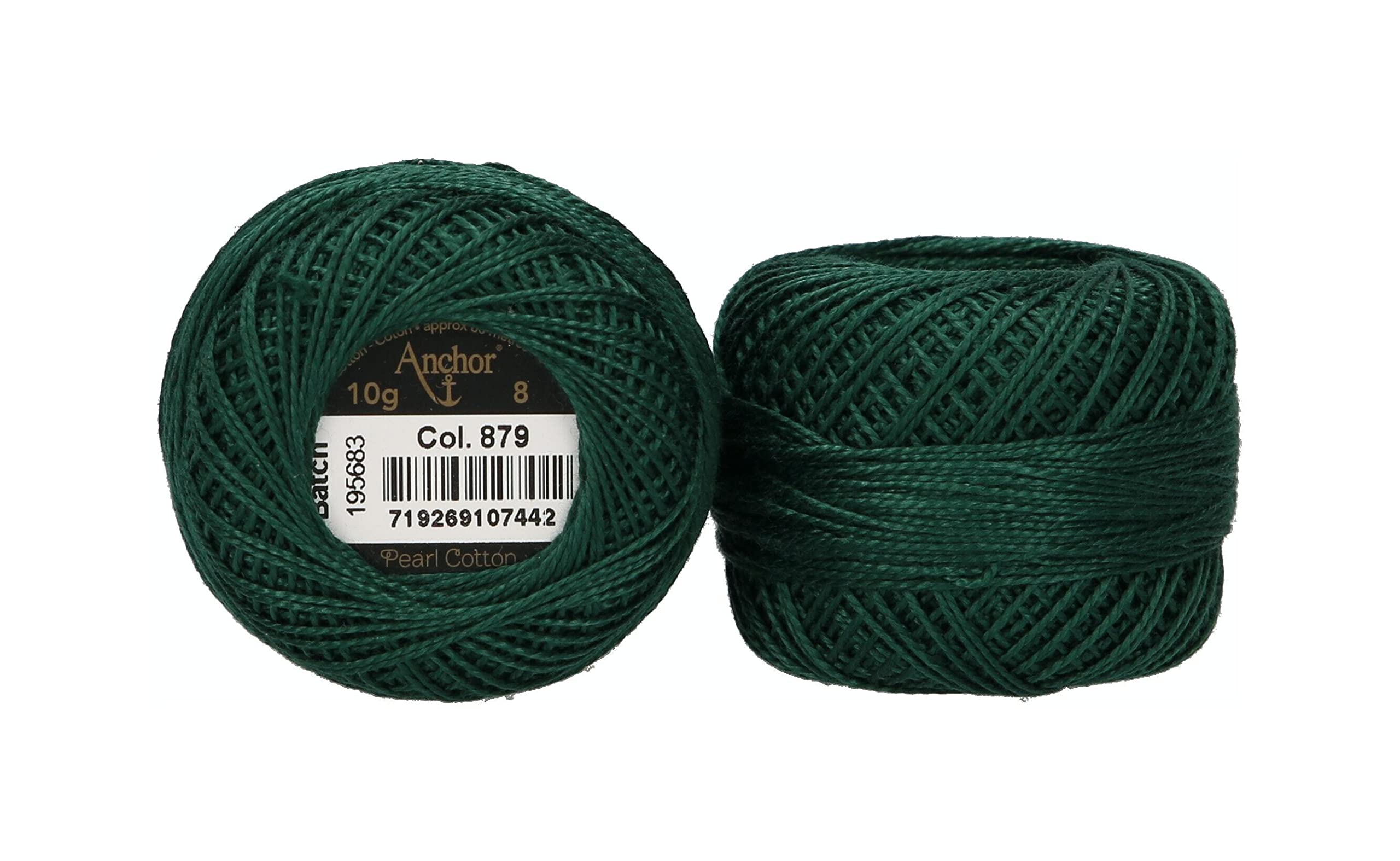 ANCHOR Pearl Yarn, Thickness: 8, Packaging: 10G, Running Length: 82M zedergrün Embroidery Threads