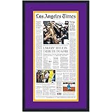 Amazon Com The Los Angeles Times Newspaper Frame With Los Angeles Lakers Colors Double Mat Arts Crafts Sewing