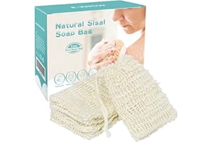 E-Know Soap Bag, 5 Pack Natural Sisal Soap Saver, Zero Waste Plastic-Free Soap Net, Foaming and Drying The Soap, Massage, Peeling