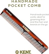 Kent Brushes Handmade Comb 2T Medium Coarse Fine Tooth Cellulose Acetate 158mm view 3