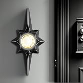 Lighted Wired Doorbell Button, Metal Wall Mount Push Button, Black | Metal wired doorbell button with white LED light, starburst design, wall mounted replacement for most wired doorbell systems