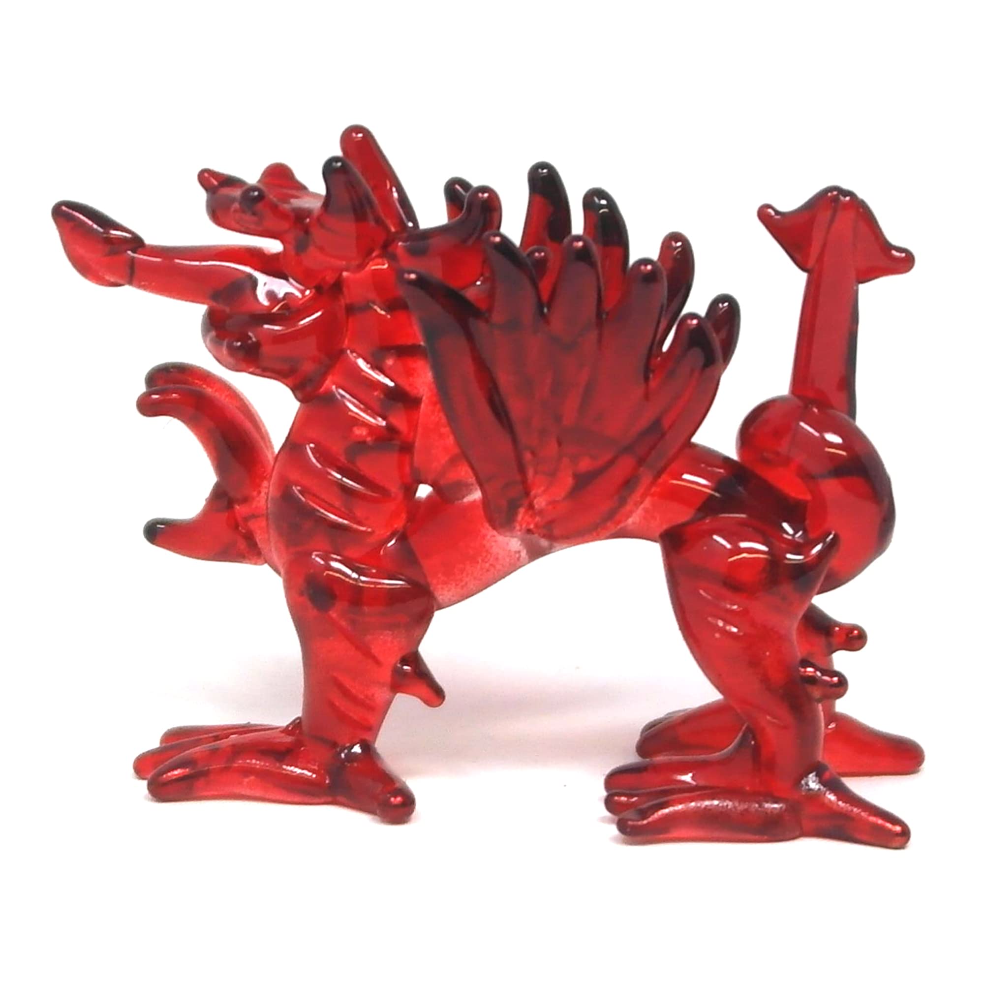 Stunning Small Glass Welsh Dragon, The red Dragon of Wales. (Y Ddraig Goch)