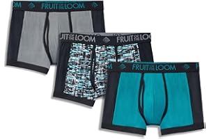 Fruit of The Loom Men's Breathable Ultra Flex 3PK Assorted Short Leg Boxer Brief