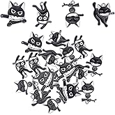 COGCHARGER 20pcs Black Cat Alloy Enamel Charms for Jewelry Making DIY Craft Supplies