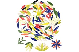 BTMIEY Leaf Petal Ceramic Mosaic Tiles for Crafts, 500g/1.1LB Irregular Mosaic Pieces, Petal Mosaic Tiles DIY Mosaic Making Stones for Craft Hobby Arts Wall Decoration (Mix Color)