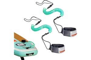 TIEHOARO 2 Pieces Surfboard Leash SUP Leash Stand Up Paddle Board Leg Rope Surfing Ankle Leash TPU Safe for Paddleboard, Shor