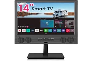 othoig 14 Inch Small Smart TV HD 720P LED, Compact Flat Screen Smart TV with Built-in Speakers, Digital ATSC Tuner,HDMI/USB/AV Inputs,Small Smart tv for Kitchen,Bedroom,RV,Camper,Camping