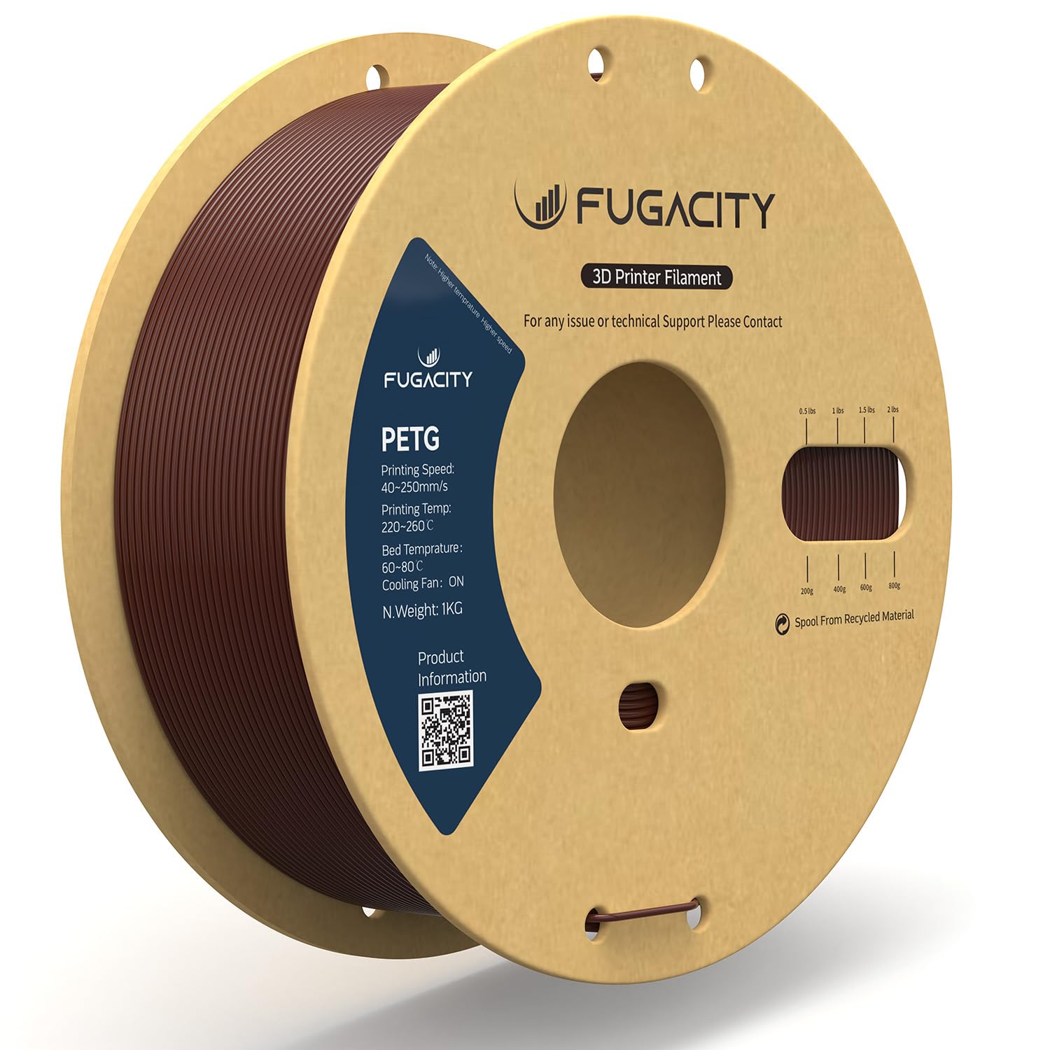 Fugacity PETG Filament 1.75mm,3D Printer Filament