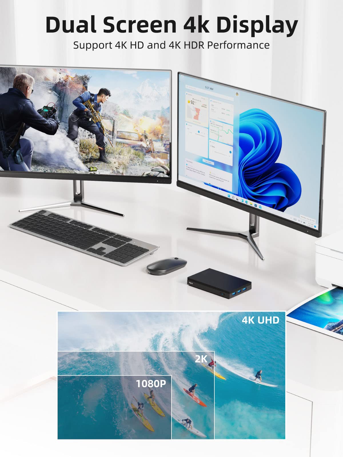 MeLE Mini PC Quieter3Q Fanless 8GB 128GB | N5105 Windows 11 Pro Doppia HDMI 4K - 4