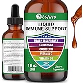 Zinc Quercetin Vitamin C D3 Liquid Immune Support with Organic Echinacea Elderberry, Immune Defense Drops Supplement for Adults- Vegan, Non-GMO, Gluten Free - 1 Fl Oz
