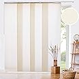 CHICOLOGY Embossed Textured Weave Fabric, Sliding Door Blinds, Room Divider,Vertical Blinds for Patio Doors, Sliding Glass Door Blinds, Country Ivory (Light Filtering), W:46-86 x H: Up to-96 inches